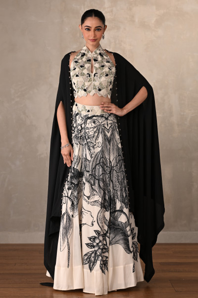 Enchanted Noir Floral Lehenga Set