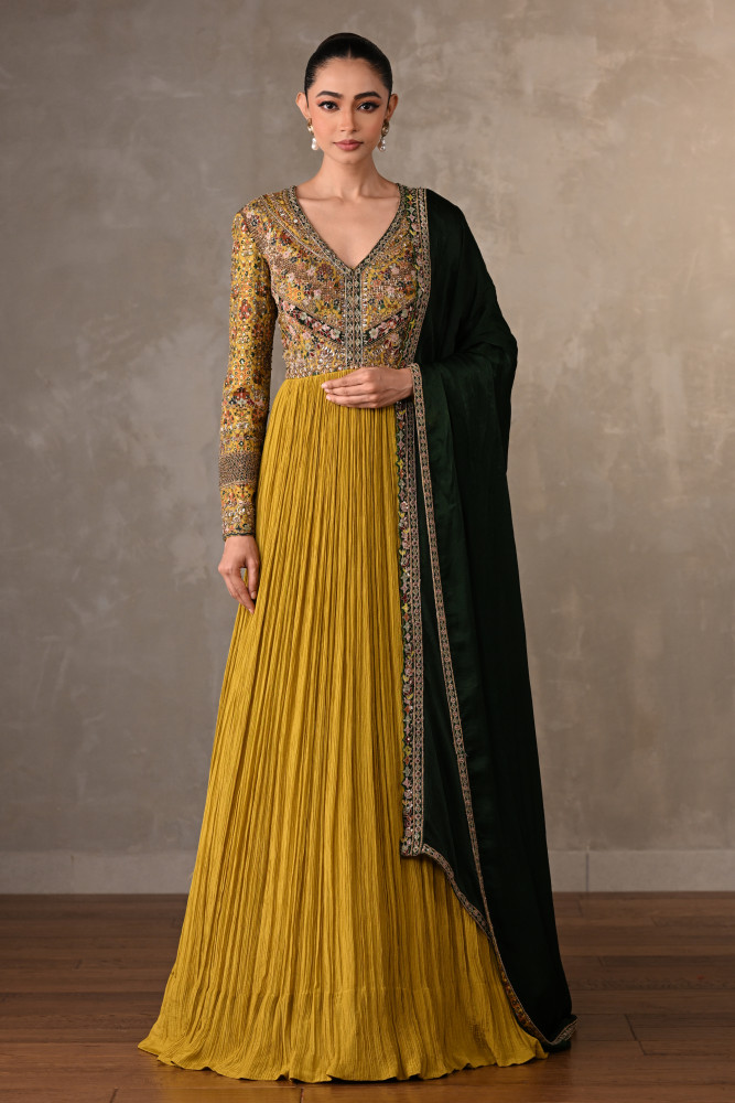 Yellow&Green Luxe Organza Anarkali