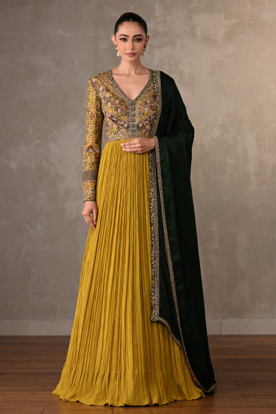 Yellow&Green Luxe Organza Anarkali