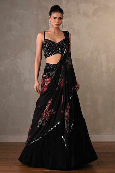 Midnight Bloom Brown Embellished Lehenga Set