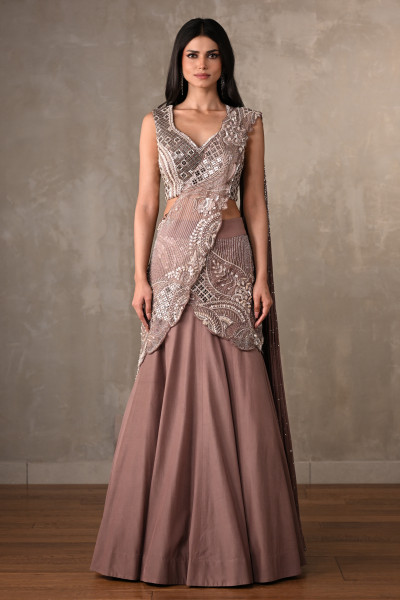 Sandrift Embellished Crepe Lehenga Set