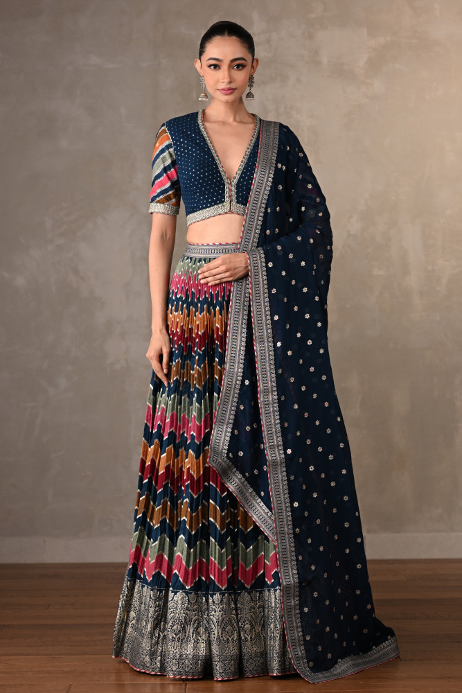 Multicolored Chevron Lehenga Set