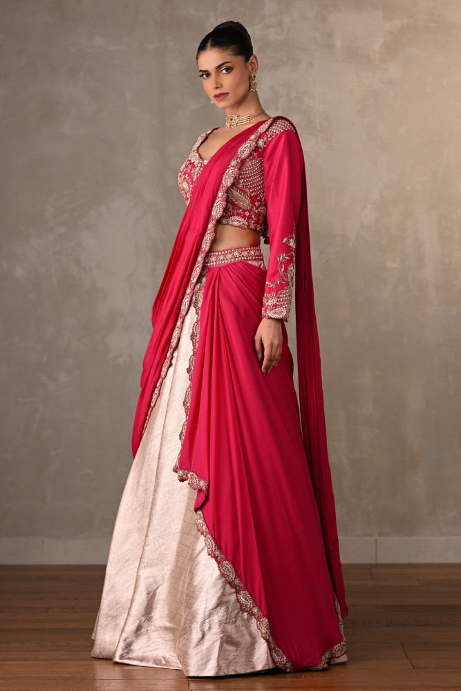 Regal Rouge Brocade Lehenga Set