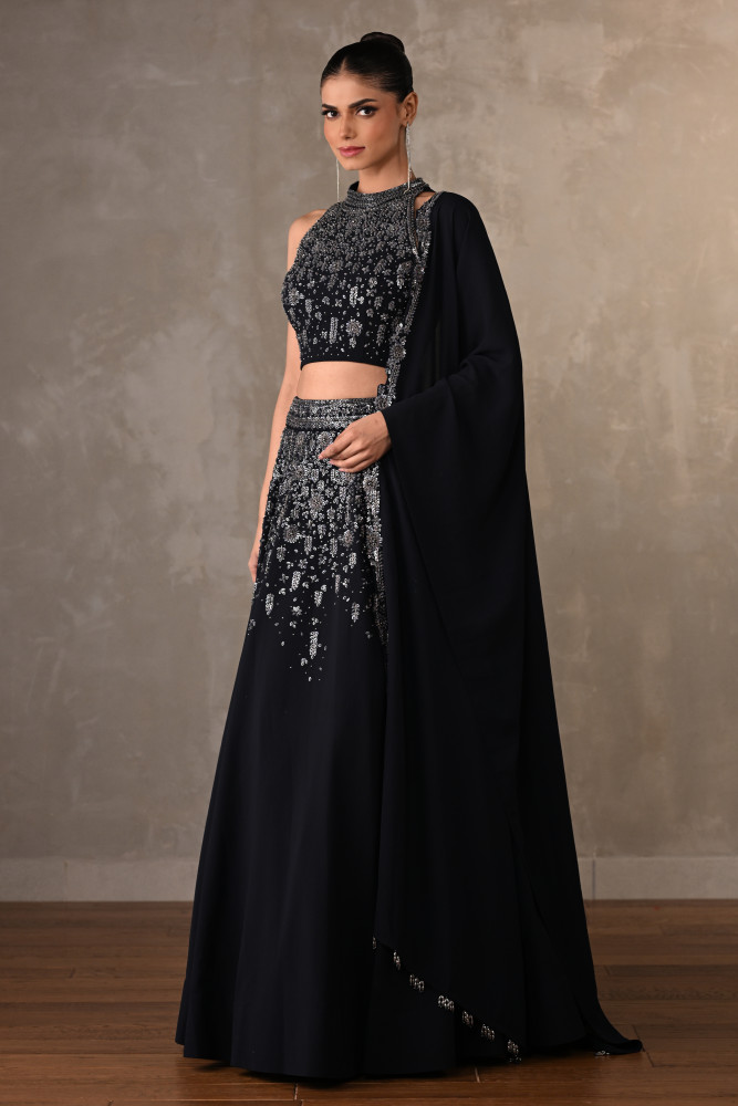 Halter Neck Embellished Lehenga Set