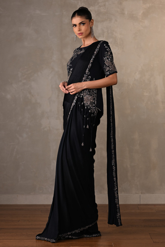 Floral Cascade Drape Saree