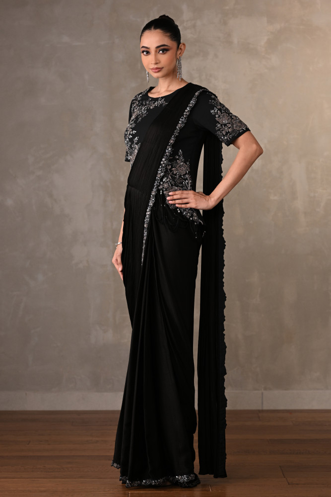Floral Cascade Drape Saree