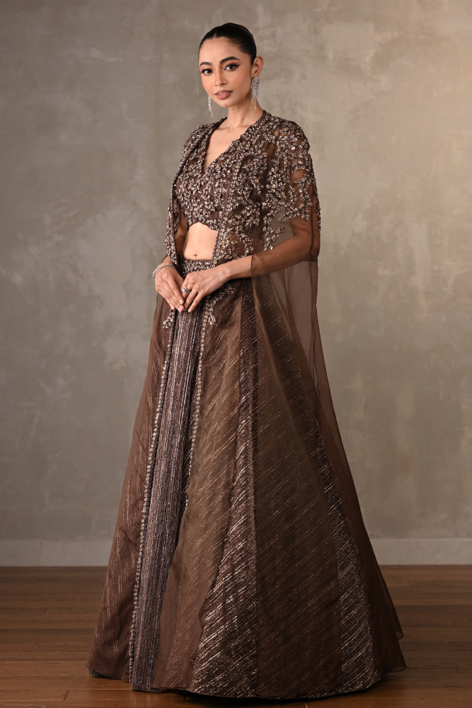 Opulent Mocha Embellished Lehenga Set