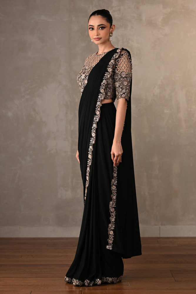 Noir Cutwork Drape Saree