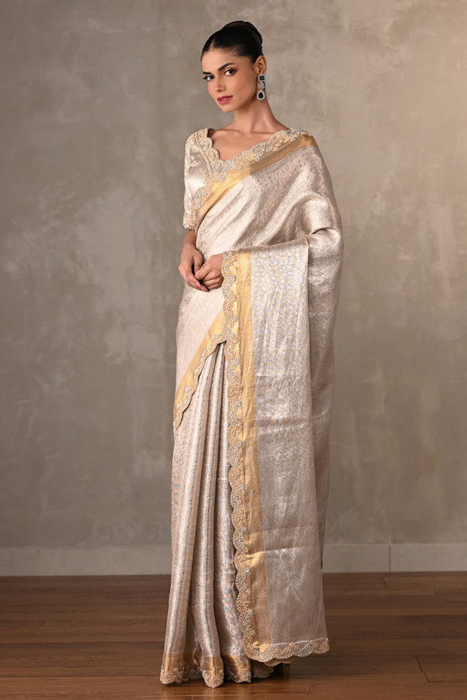 Zaria Silk Embellished Saree Set