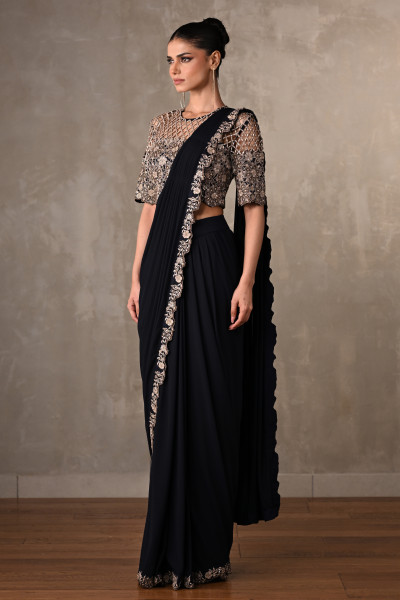 Noir Cutwork Drape Saree