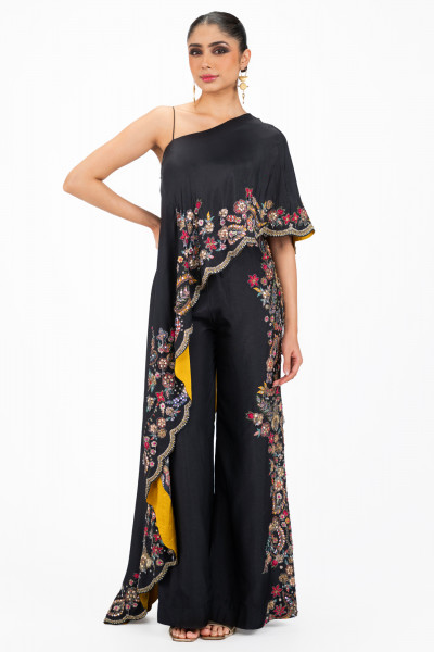 One shoulder Silk Co-ord