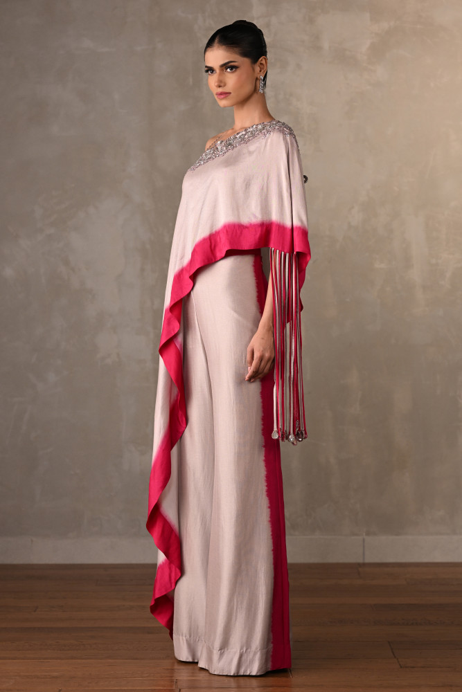 Gradient Blush One-Shoulder Co-Ord Set