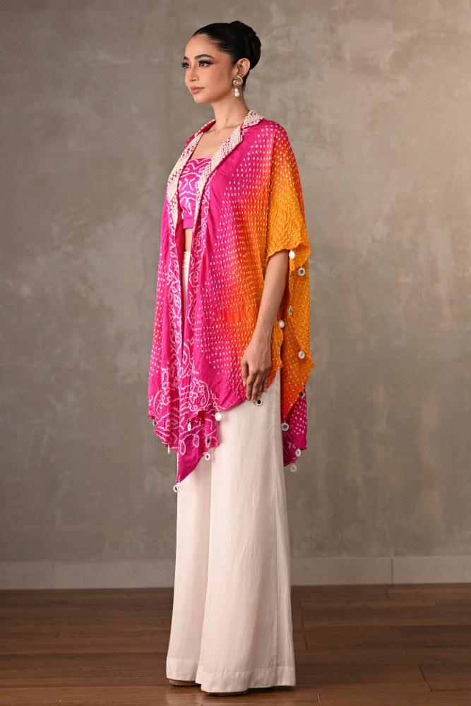 Ombre Bandhej Cape Set
