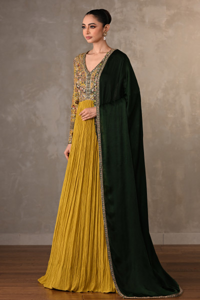 Yellow&Green Luxe Organza Anarkali