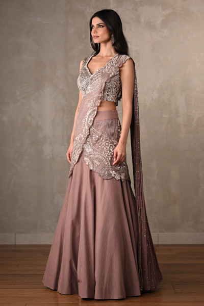 Sandrift Embellished Crepe Lehenga Set