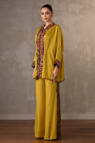 Panel Embroidered Silk Co-Ord Set