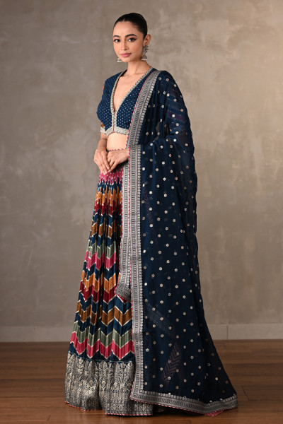 Multicolored Chevron Lehenga Set