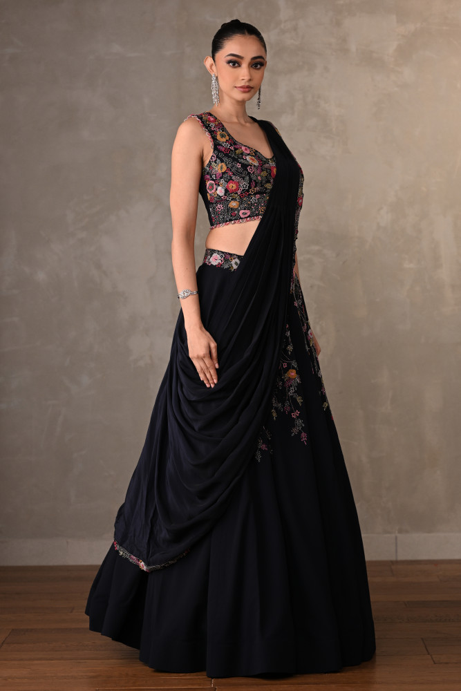 Multicolour Embroidered Lehenga Set