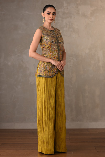 Rosette Embroidered Organza Co-Ord Set