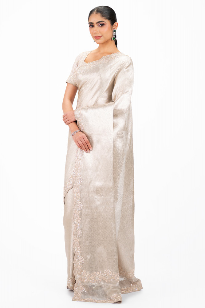 Monochrome Banarasi Saree