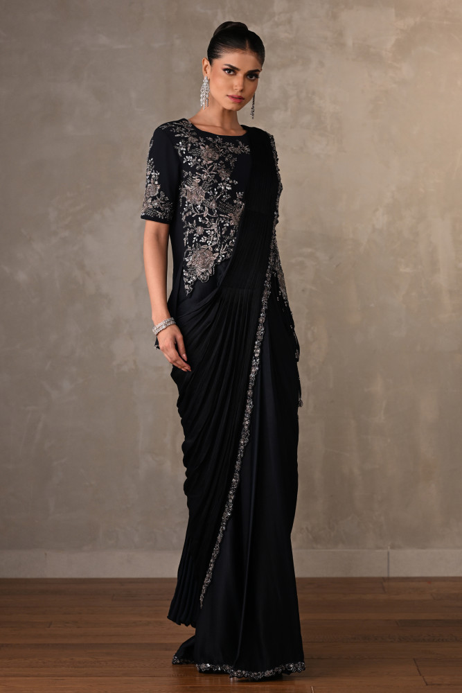 Floral Cascade Drape Saree
