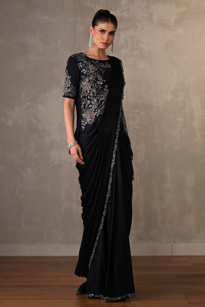 Floral Cascade Drape Saree
