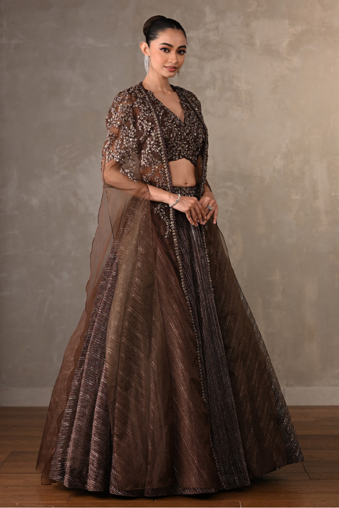 Opulent Mocha Embellished Lehenga Set