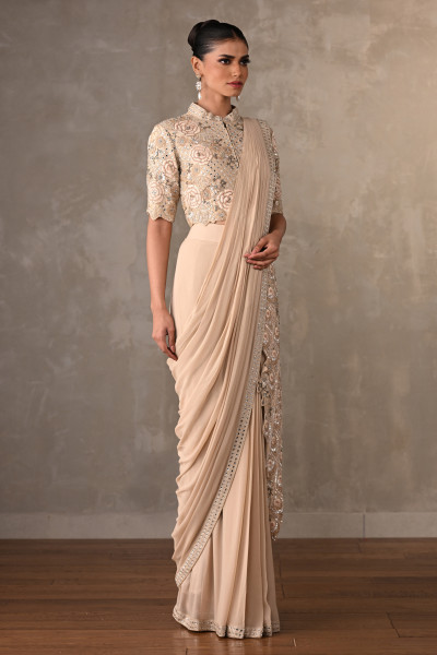 Blush Bloom Embellished Drape Saree