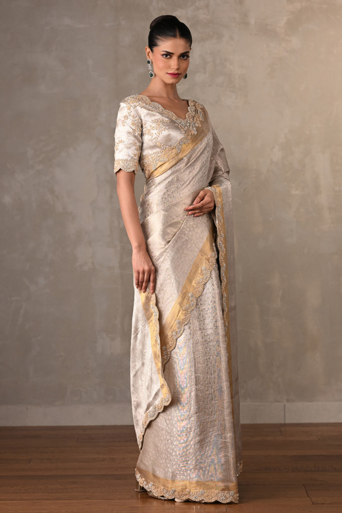 Zaria Silk Embellished Saree Set