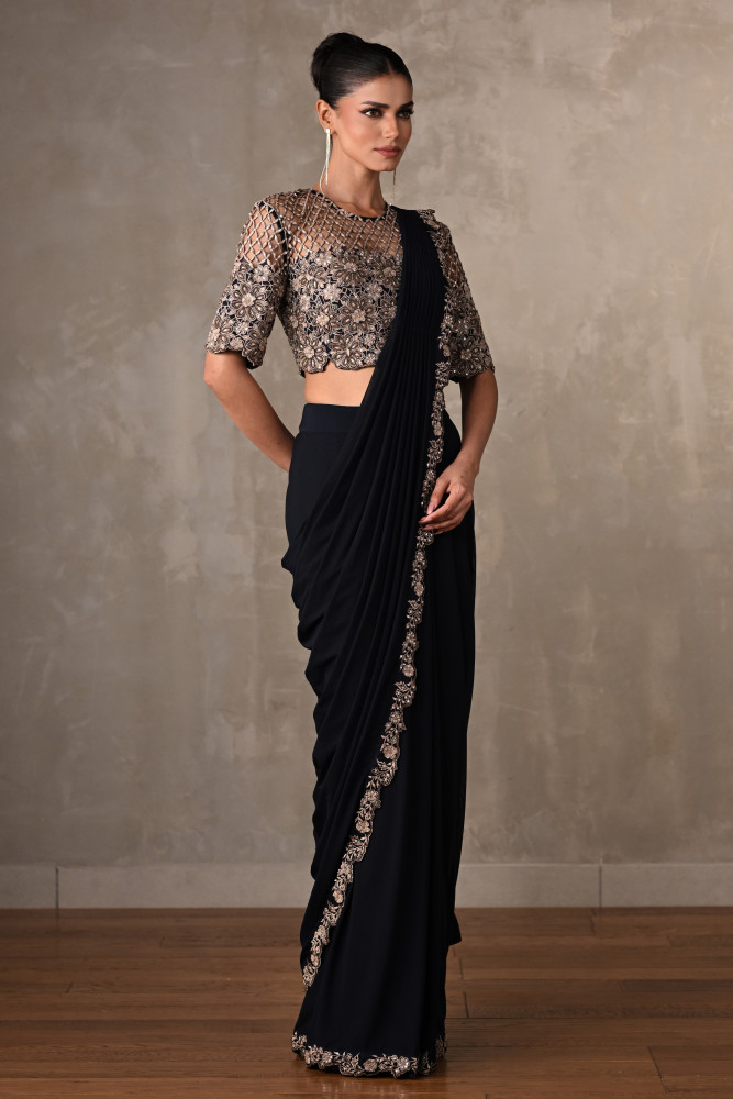 Noir Cutwork Drape Saree