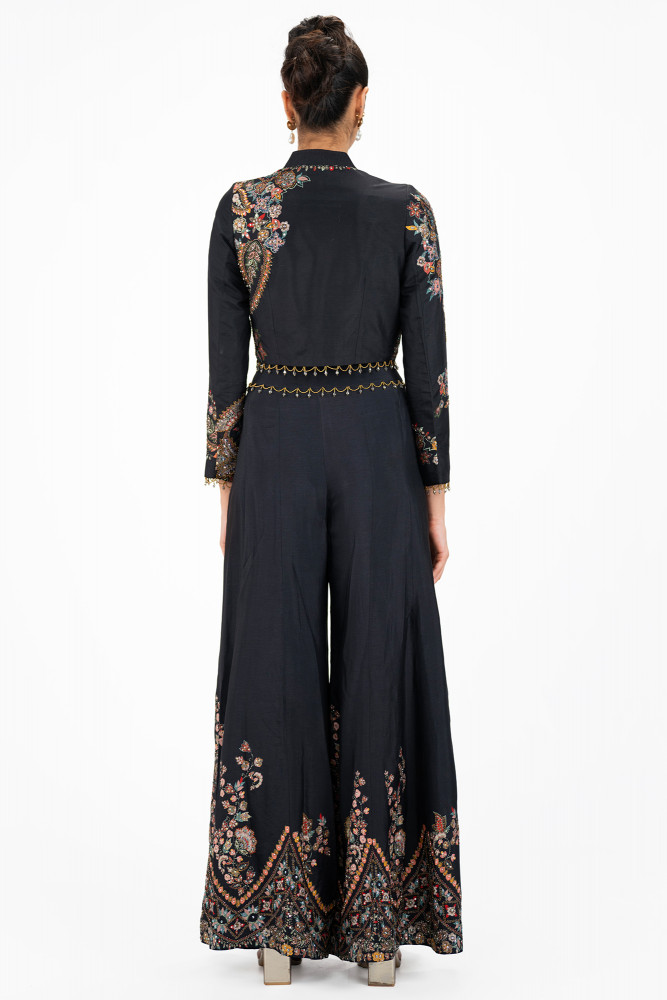 Silk Cropped Top Suit Co-ord