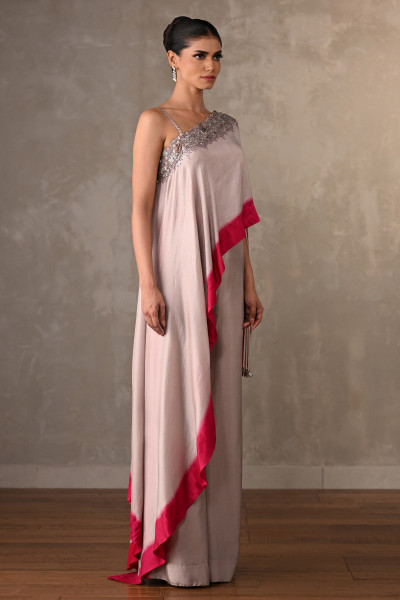 Gradient Blush One-Shoulder Co-Ord Set