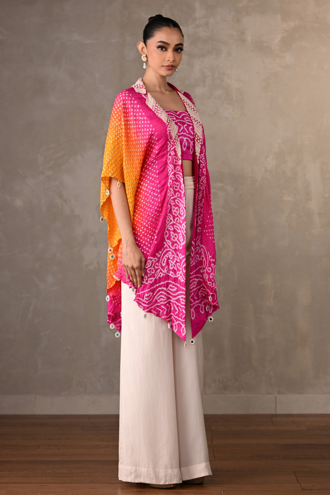 Ombre Bandhej Cape Set