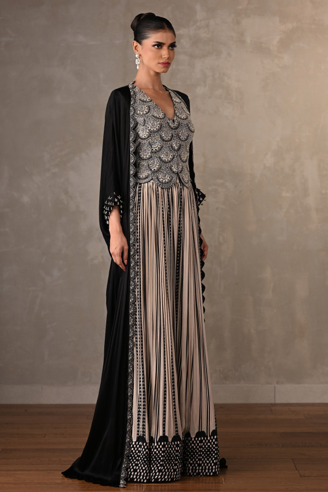 Midnight Mosaic Embroidered Cape Set