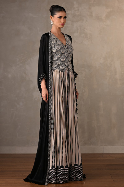 Midnight Mosaic Embroidered Cape Set