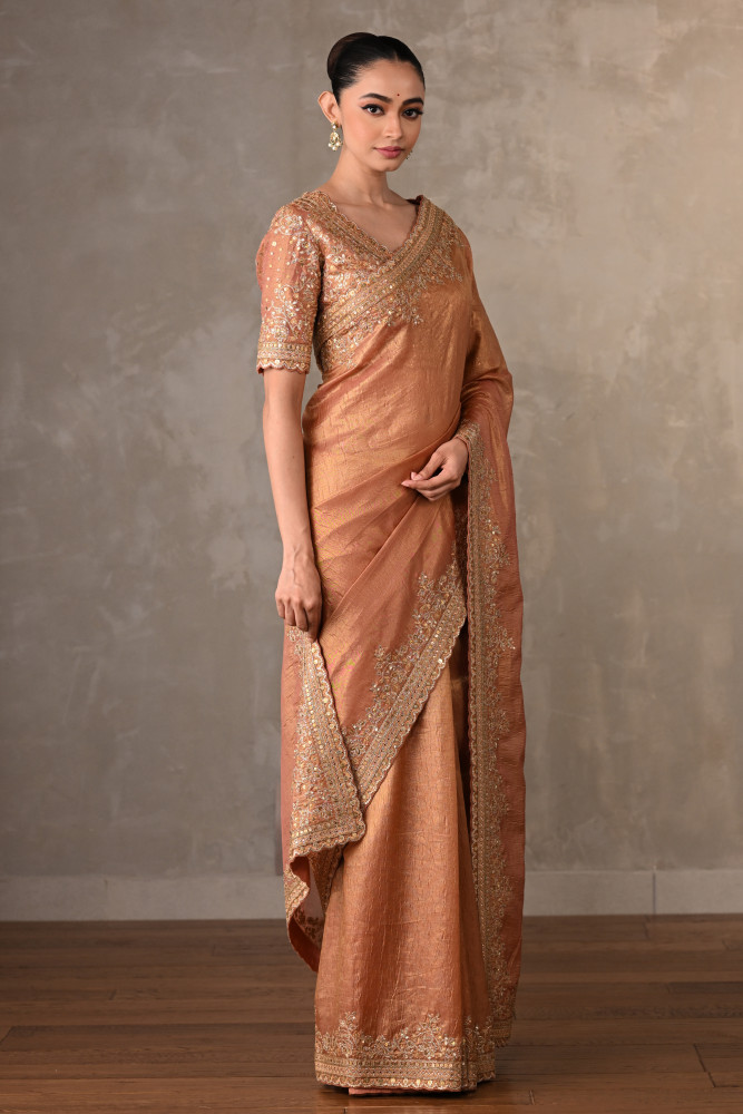 Rustic Radiance Tissue Saree Set