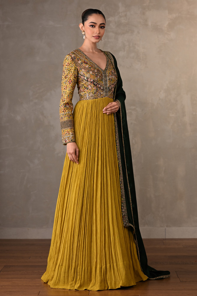 Yellow&Green Luxe Organza Anarkali
