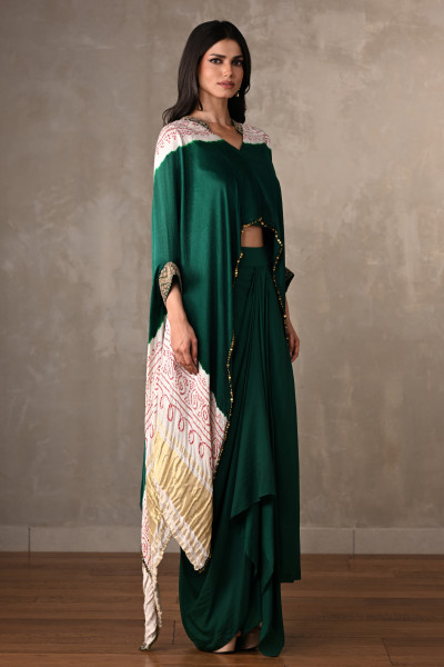 Bottle Green Aura Cape Set