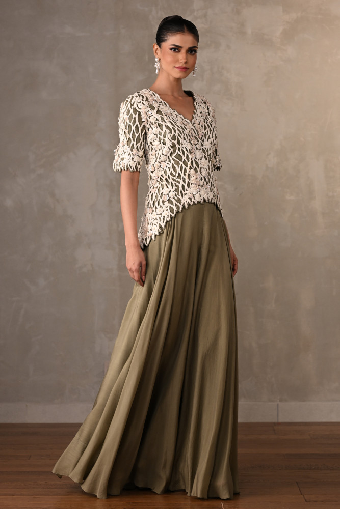 Blush Cutwork Embroidered Silk Co-Ord Set