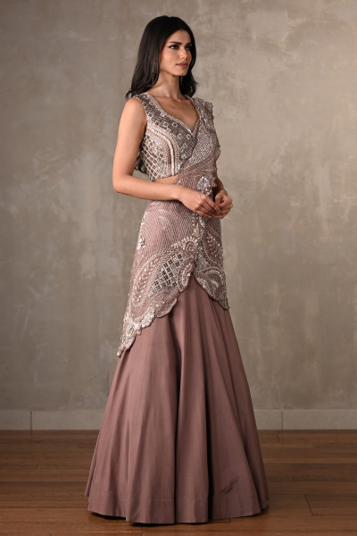 Sandrift Embellished Crepe Lehenga Set