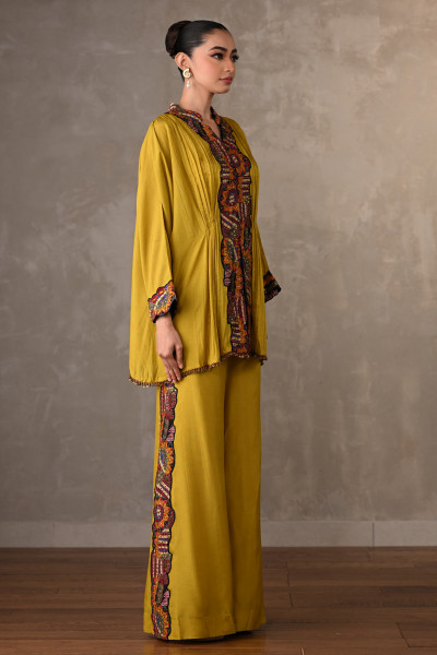 Panel Embroidered Silk Co-Ord Set