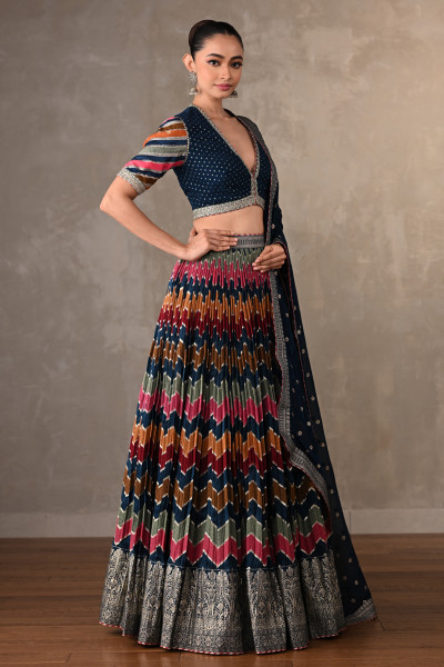 Multicolored Chevron Lehenga Set