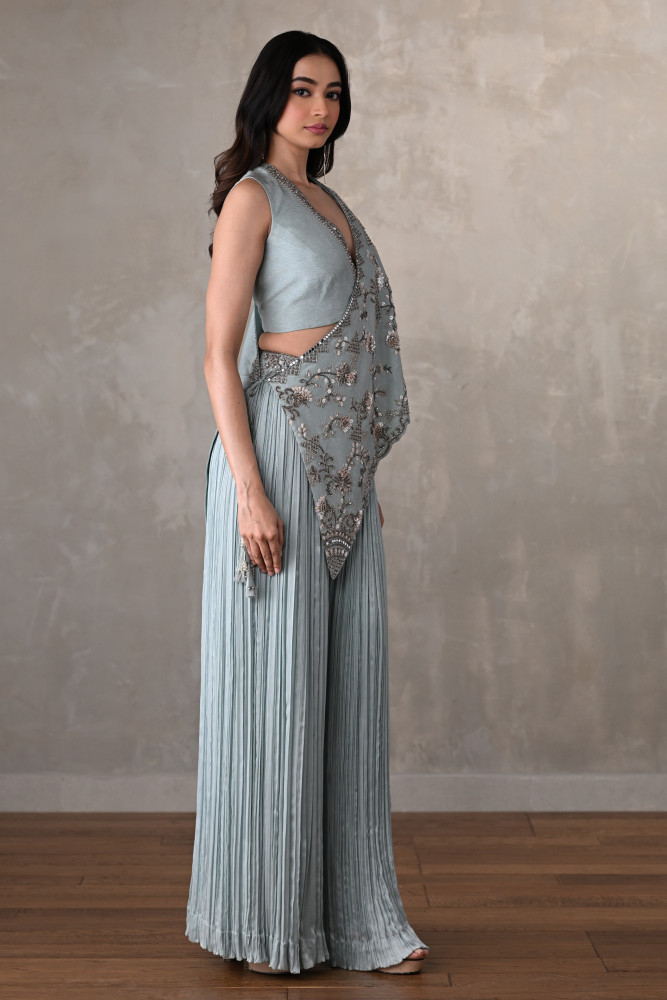 Sky Blue Embroidered  Set