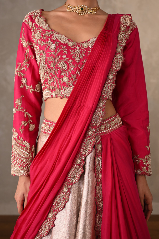 Regal Rouge Brocade Lehenga Set