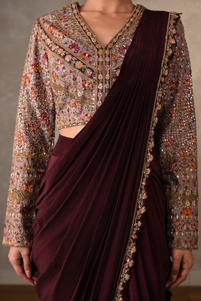 Midnight Enchant Crepe Drape Saree