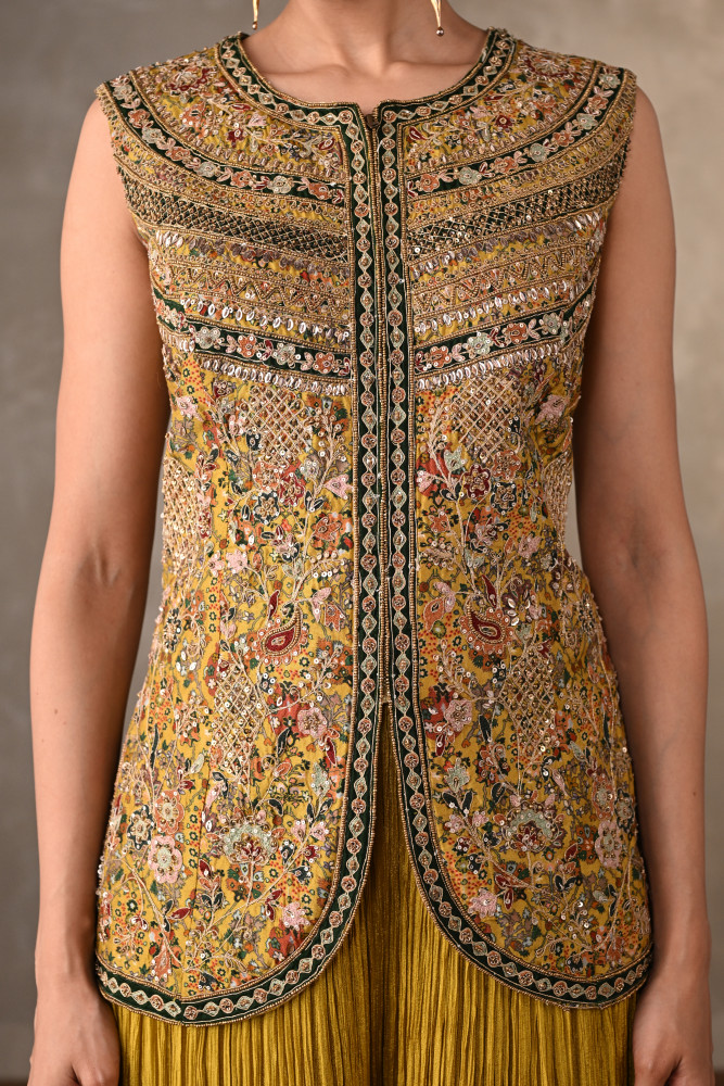 Rosette Embroidered Organza Co-Ord Set