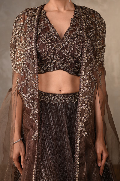 Opulent Mocha Embellished Lehenga Set