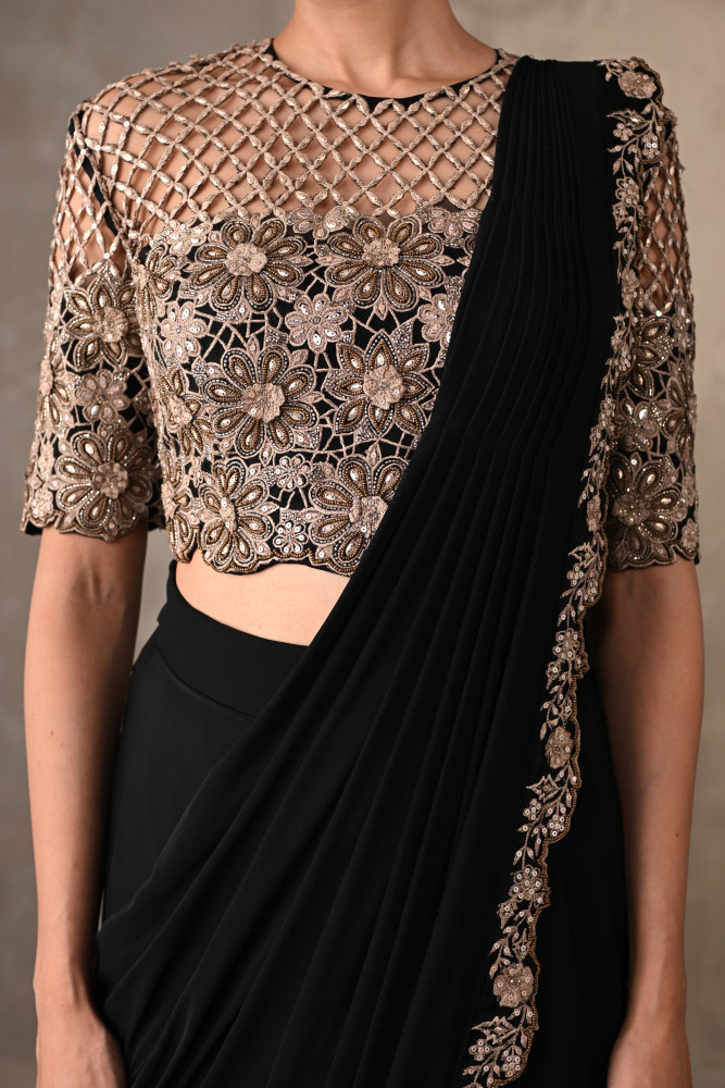 Noir Cutwork Drape Saree