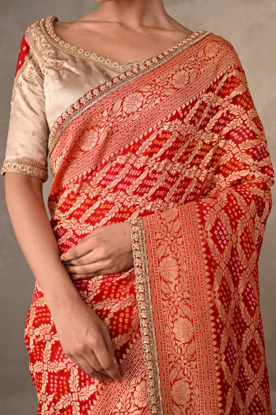Royal Bandhej Elegance Saree Set