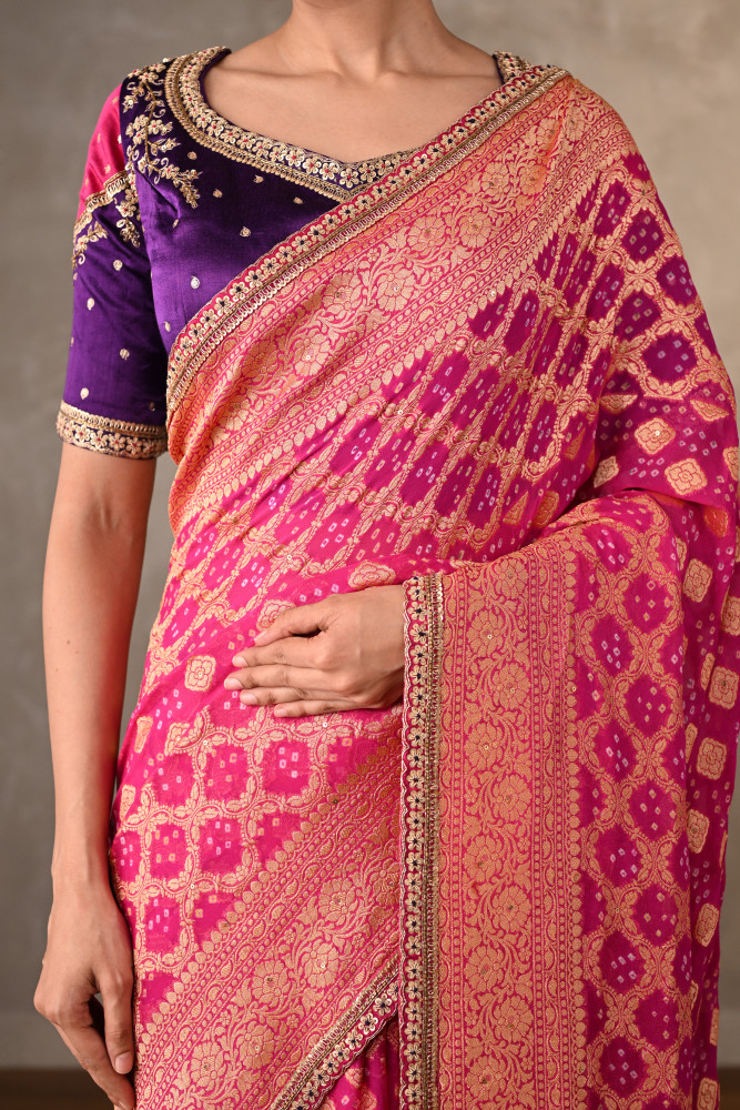 Royal Bandhej Elegance Saree Set